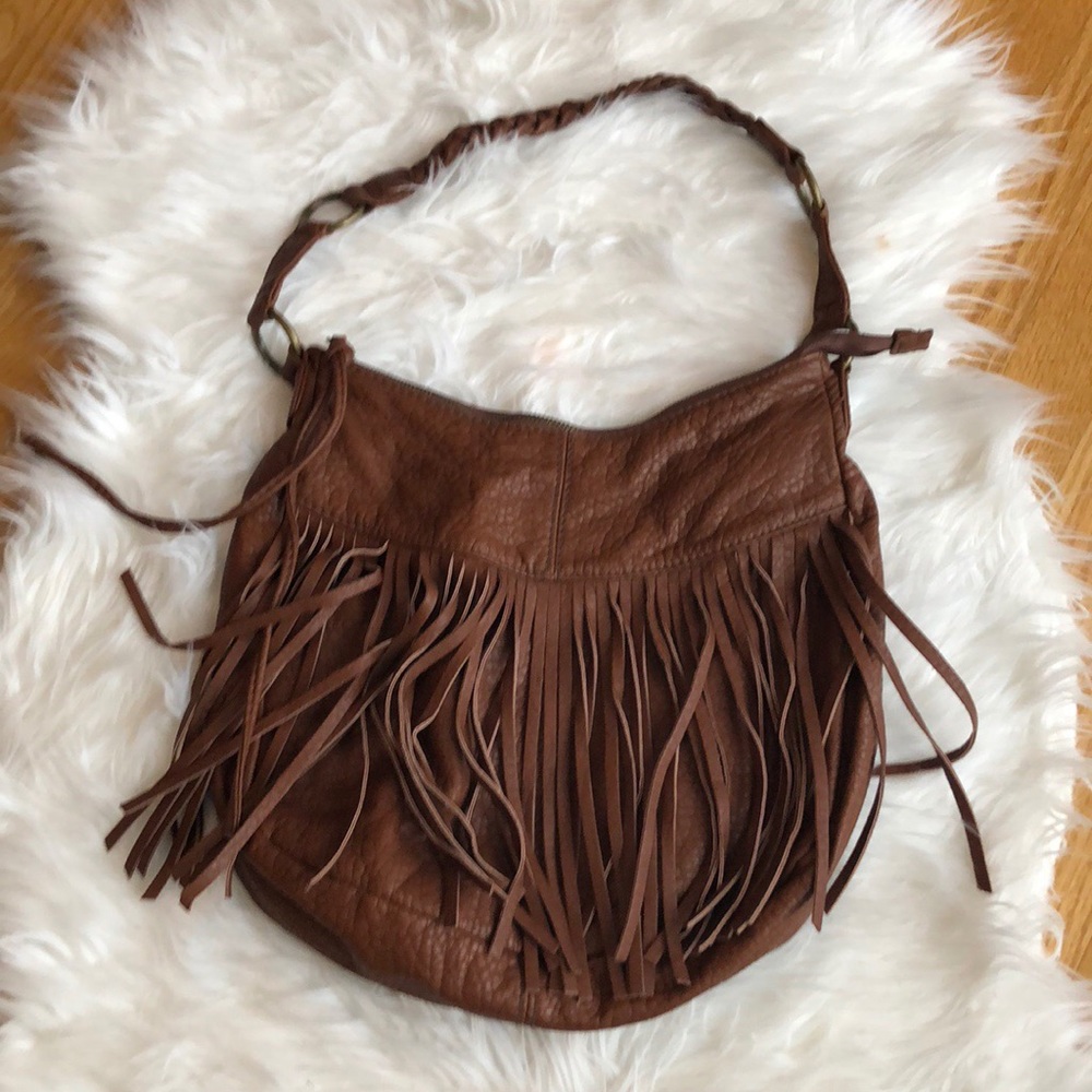 Super cute brown fring purse!
